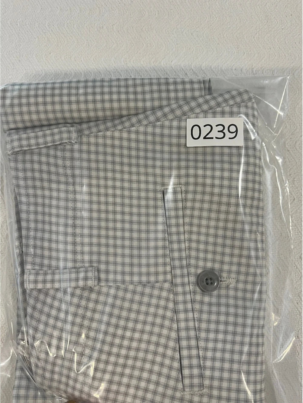 Ben Hogan Men's Gray and White Checked Polyester Shorts Size 30